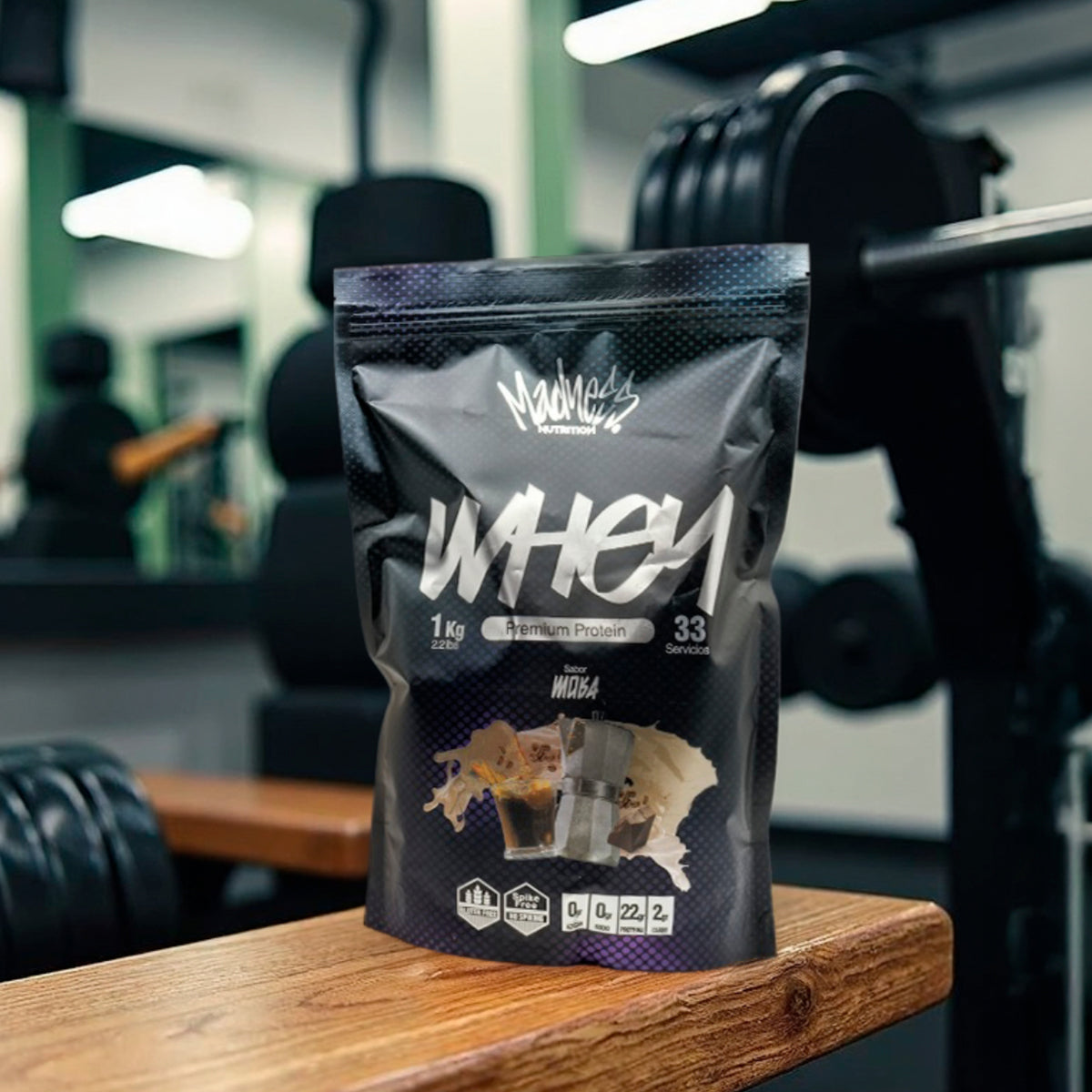 Costal proteína whey Madness 1 kilogramo premium suplemento