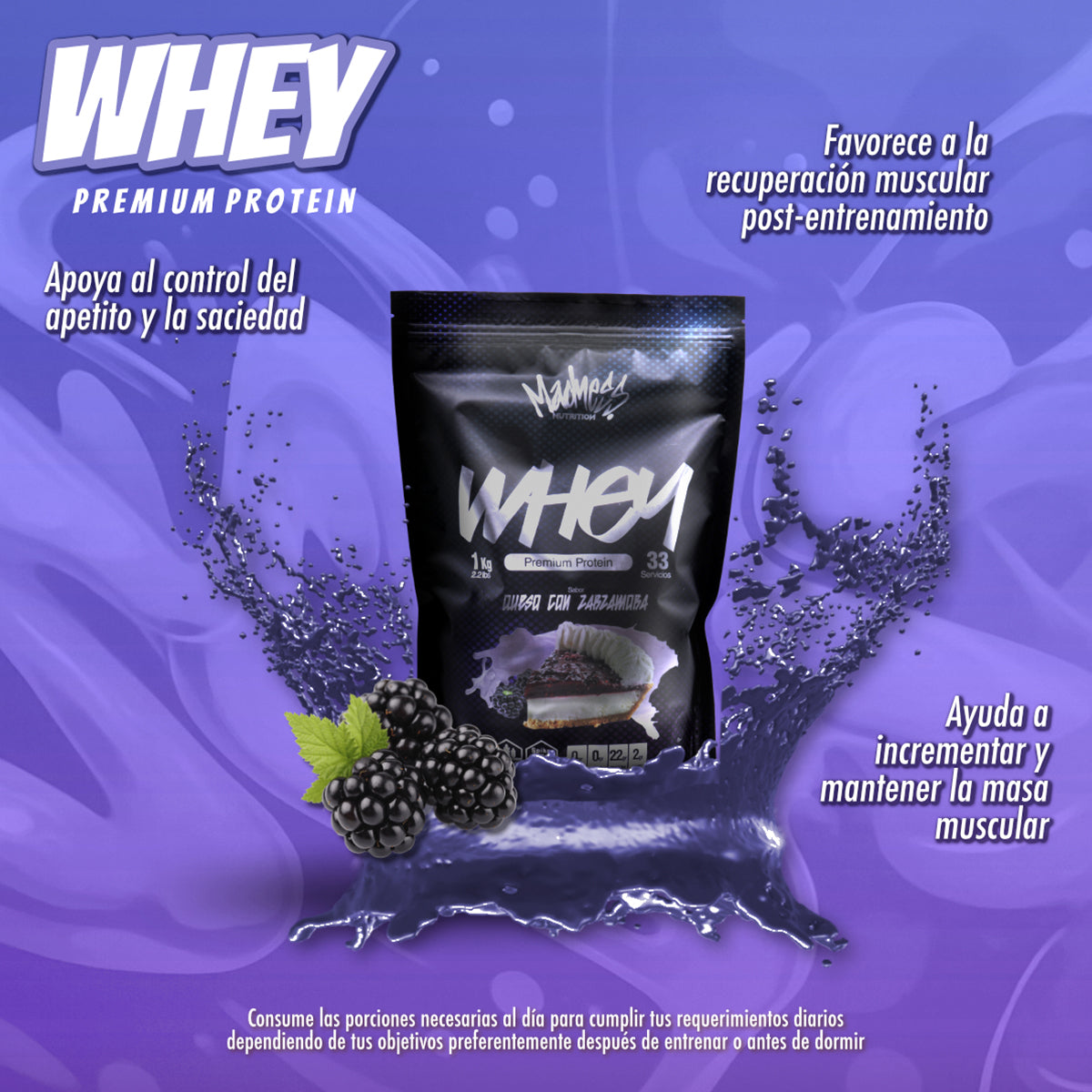 Costal proteína whey Madness 1 kilogramo premium suplemento