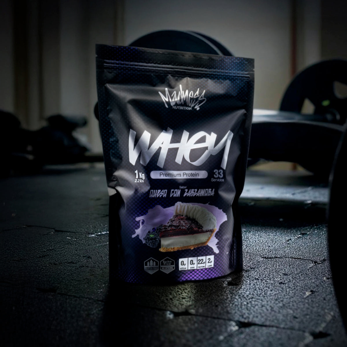 Proteína whey premium Madness 1kg suplemento deportivo
