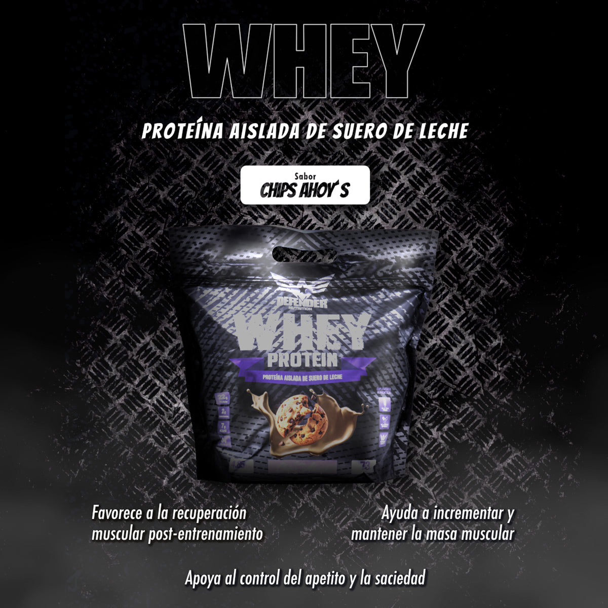 Costal proteina whey Defender 2.20 kilos aislada suplemento