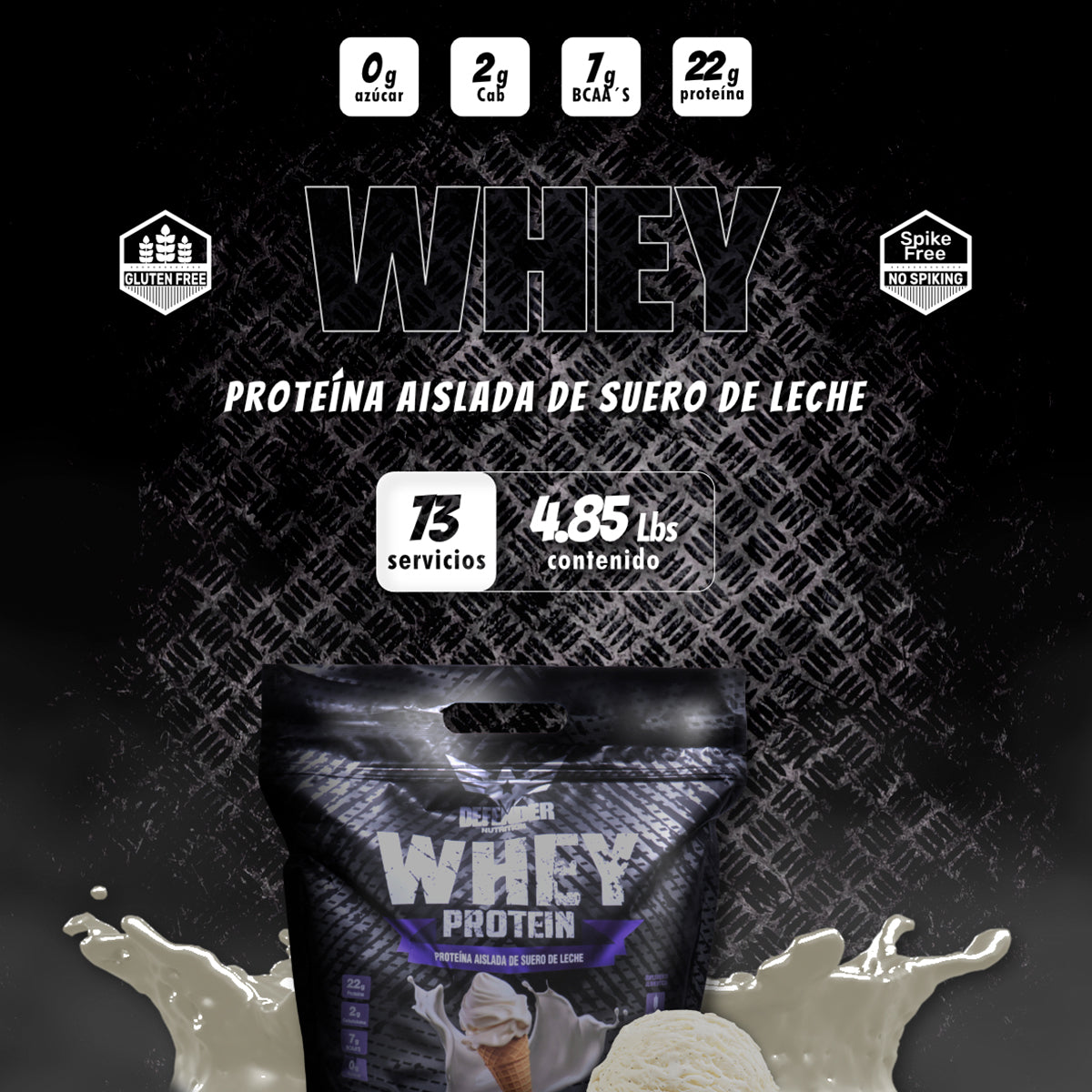 Costal proteina whey Defender 2.20 kilos aislada suplemento