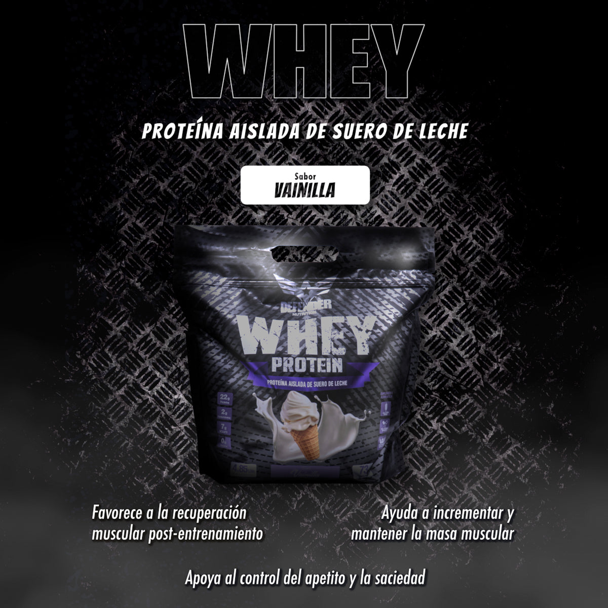 Costal proteina whey Defender 2.20 kilos aislada suplemento