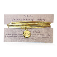 Pulsera manifestación 11:11 de cuero varias vueltas Vangania-140