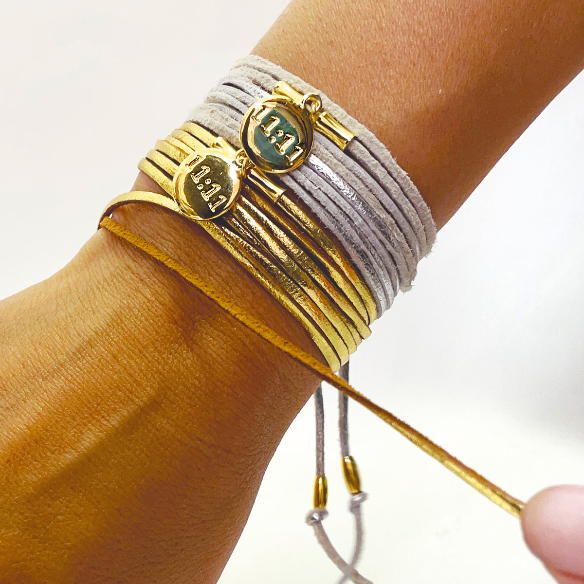 Pulsera manifestación 11:11 de cuero varias vueltas Vangania-140