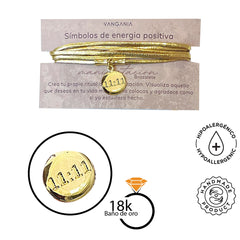 Pulsera manifestación 11:11 de cuero varias vueltas Vangania-140