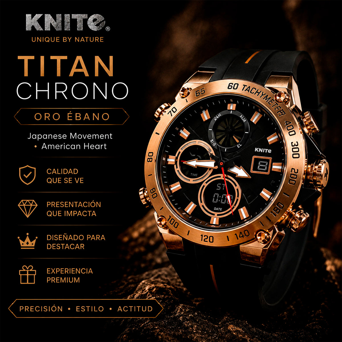 Reloj Hombres Knite Titan Chrono Casual Cronografo