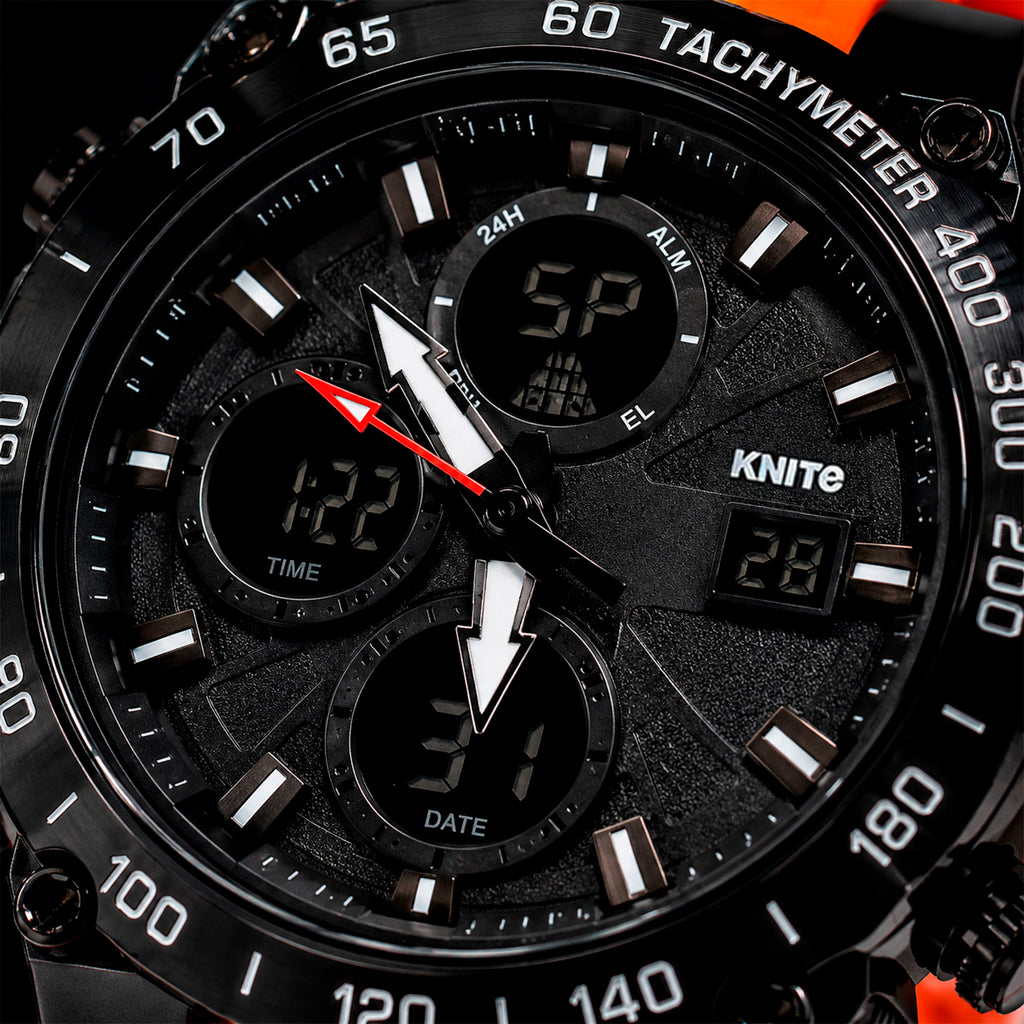 Reloj Hombre Knite Titan Chrono Black Cronografo Deportivo