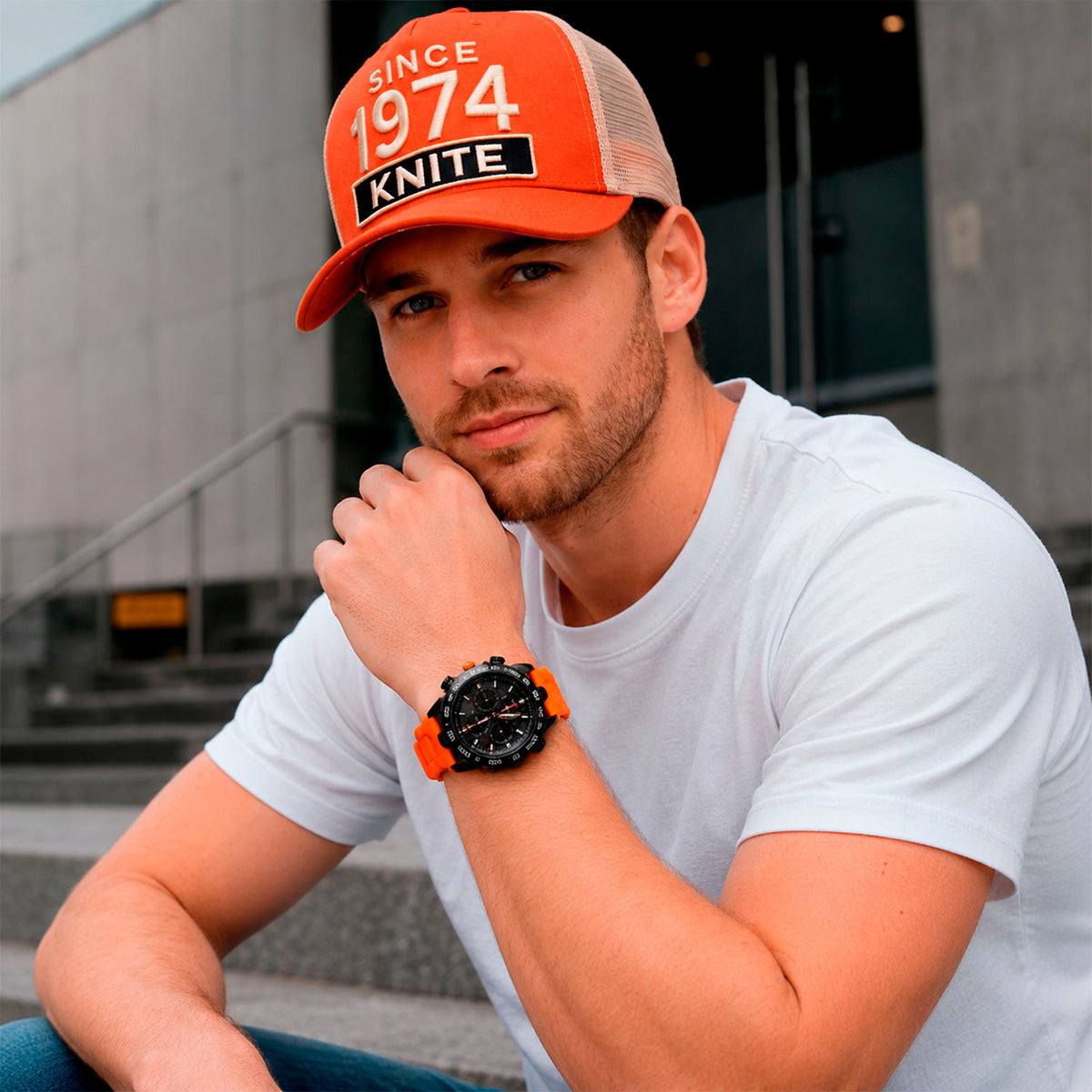Reloj Hombre Knite Titan Chrono Black Cronografo Deportivo