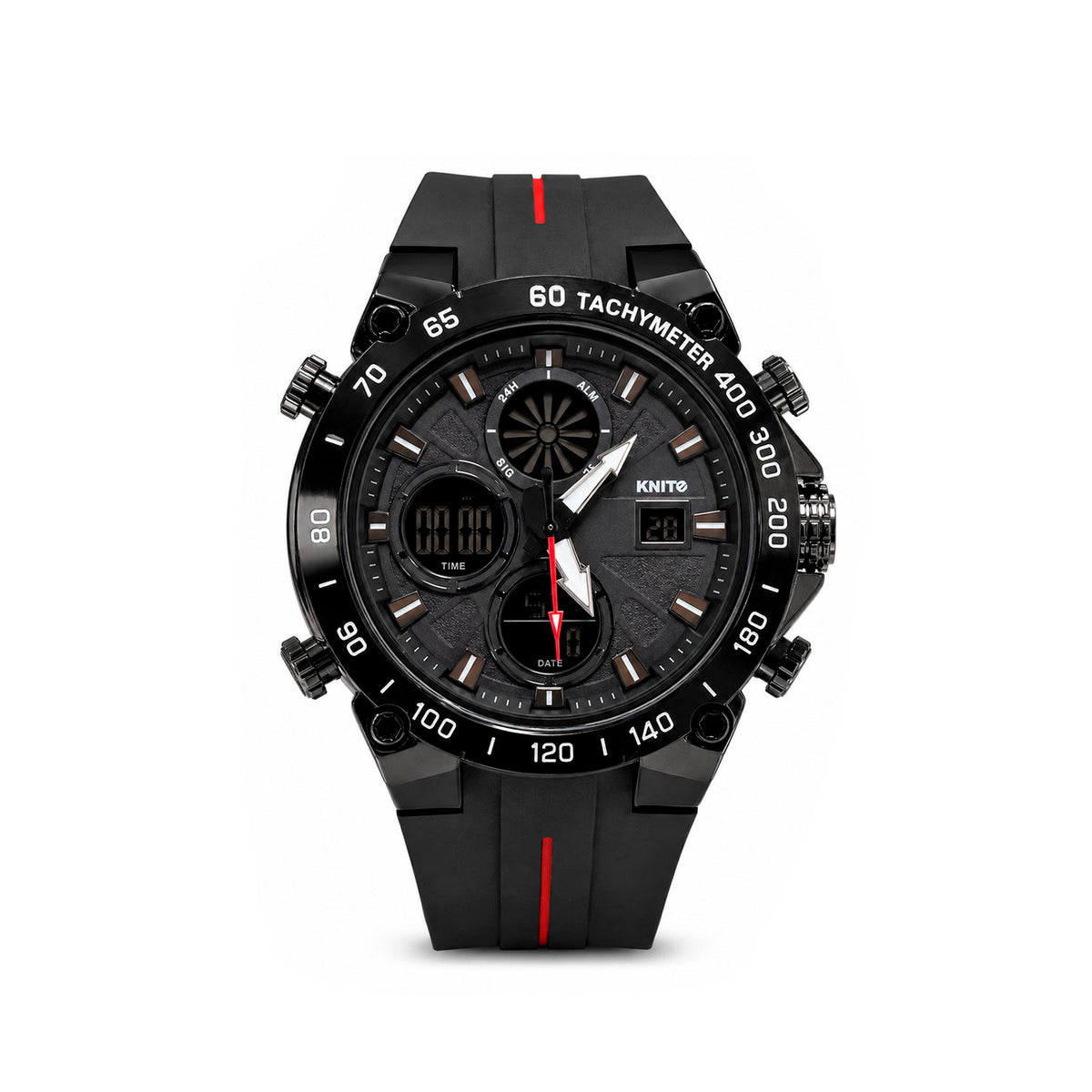 Reloj Hombre Knite Titan Chrono Black Cronografo Deportivo