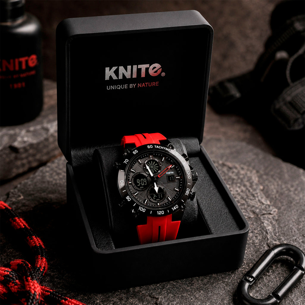 Reloj Hombre Knite Titan Chrono Black Cronografo Deportivo