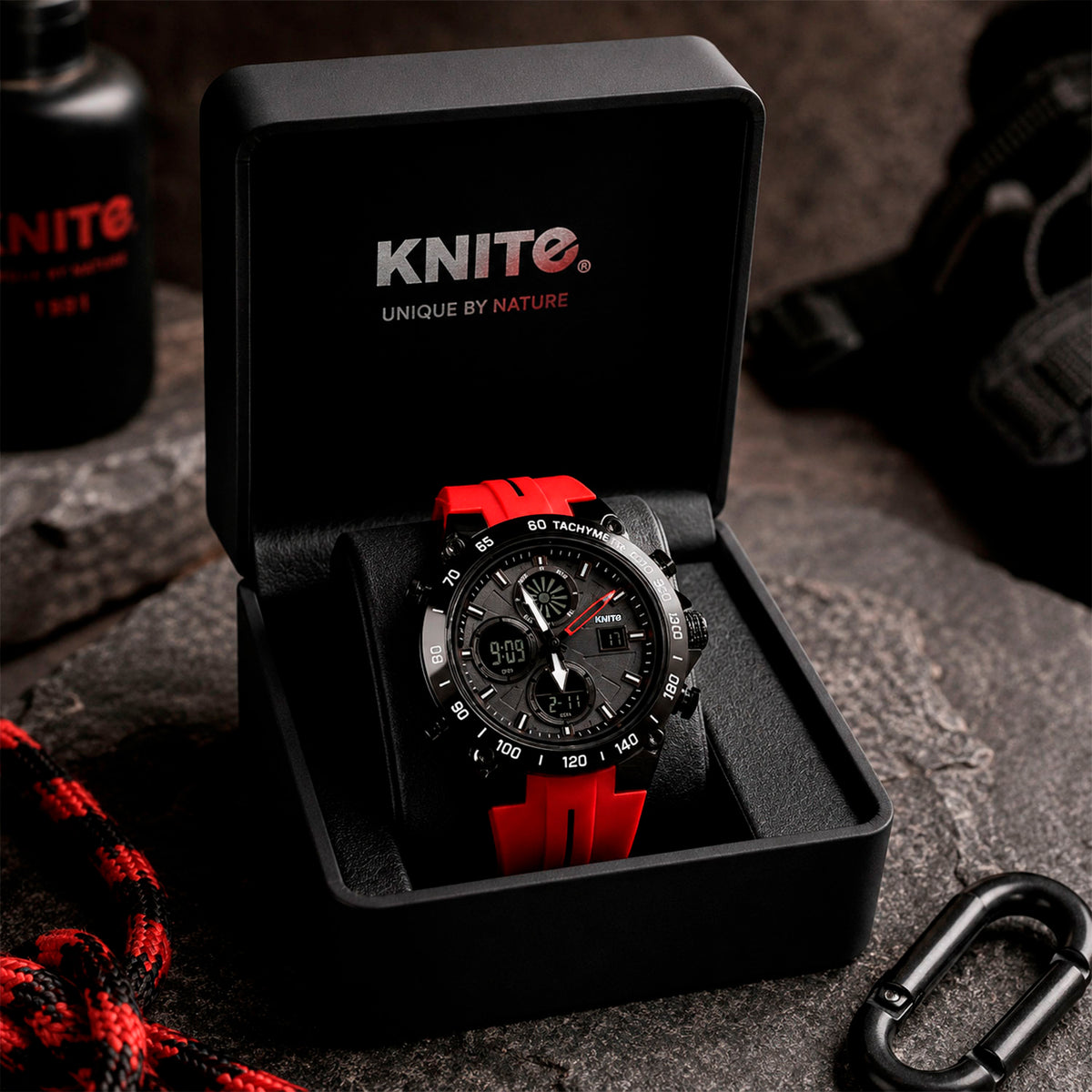 Reloj Hombre Knite Titan Chrono Black Cronografo Deportivo