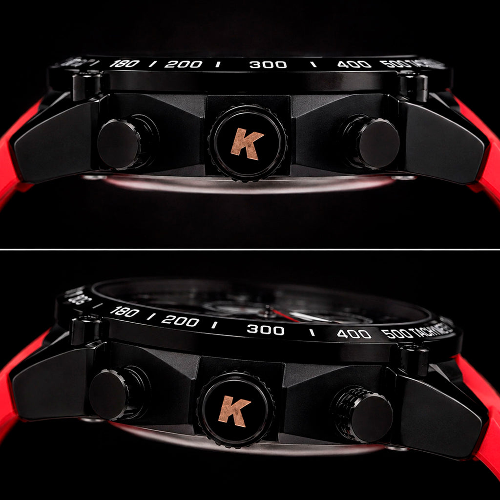 Reloj Hombre Knite Titan Chrono Black Cronografo Deportivo