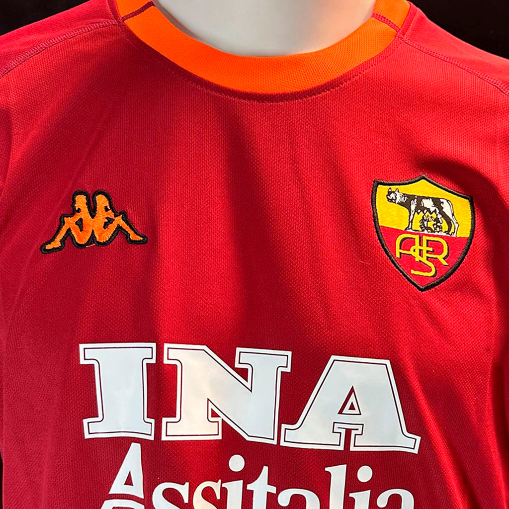 Jersey Kappa Retro Roma Local 2000/2001 ROJO OSCURO TALLA XL
