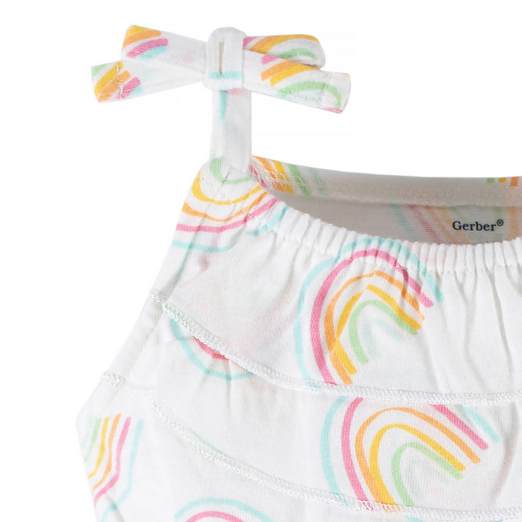 Romper Gerber blanco arcoiris bebé niña 12M a 5A algodón-24M