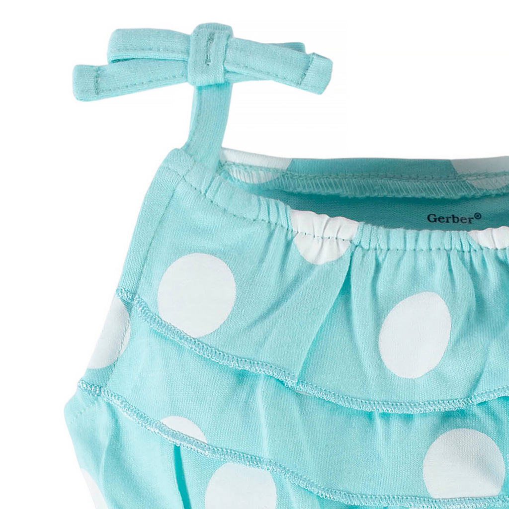 Romper Gerber azul bebé niña algodón certificado OEKO-TEX-4T