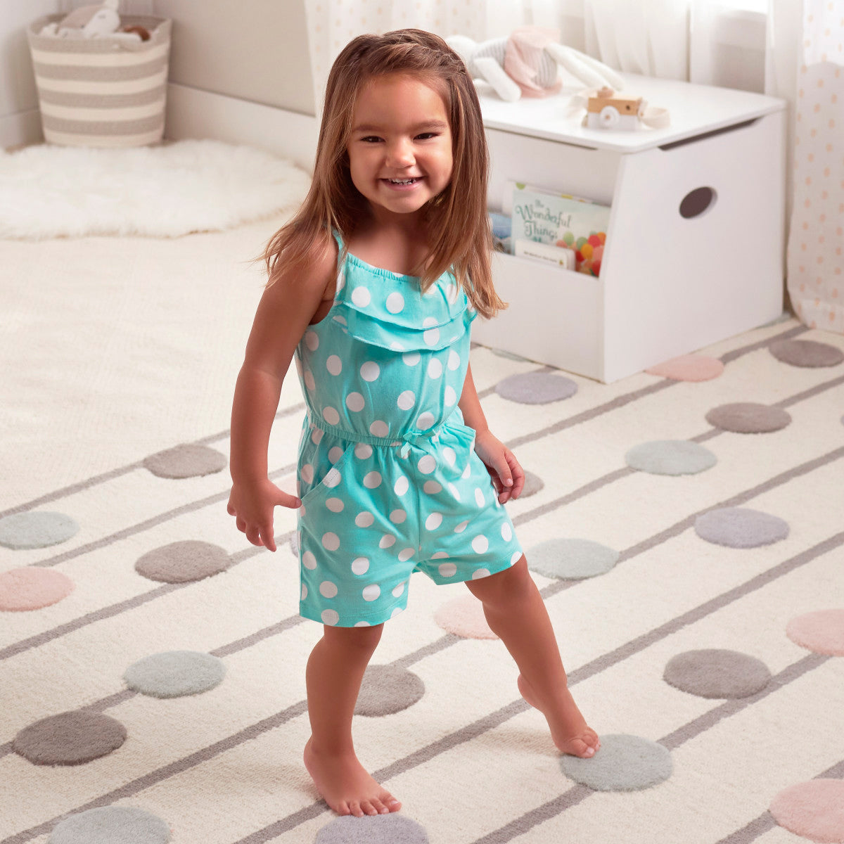 Romper Gerber azul bebé niña algodón certificado OEKO-TEX-5T