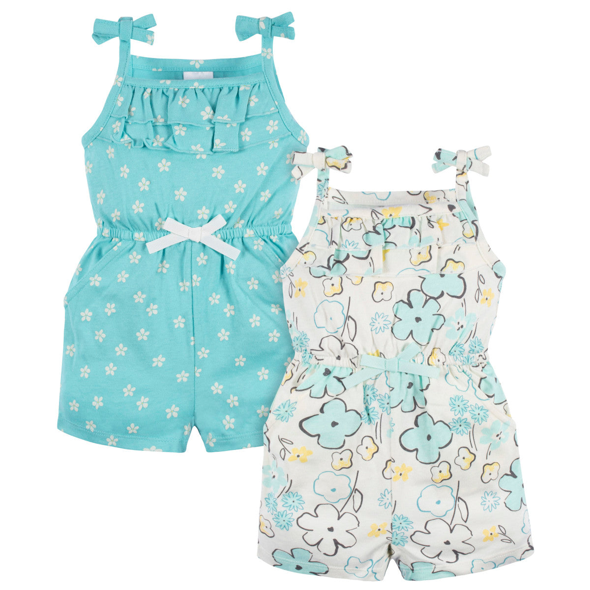 Romper Gerber bebé set 2 piezas azul cómodo algodón-0M