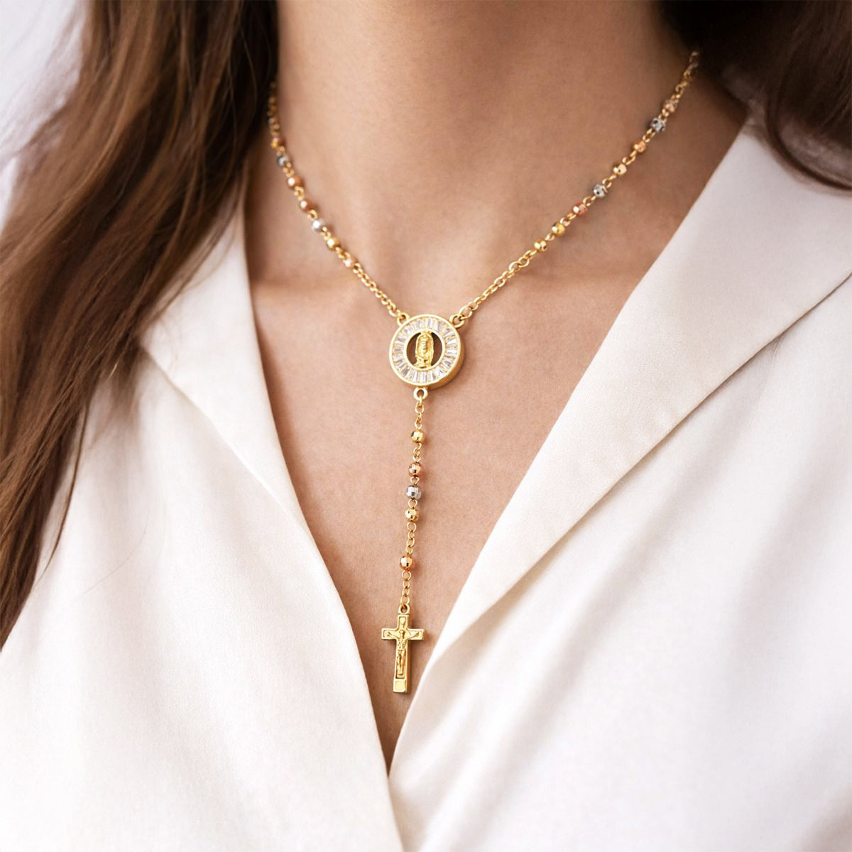 Rosario Virgen De Guadalupe MOON & SELF Oro 18k Tricolor
