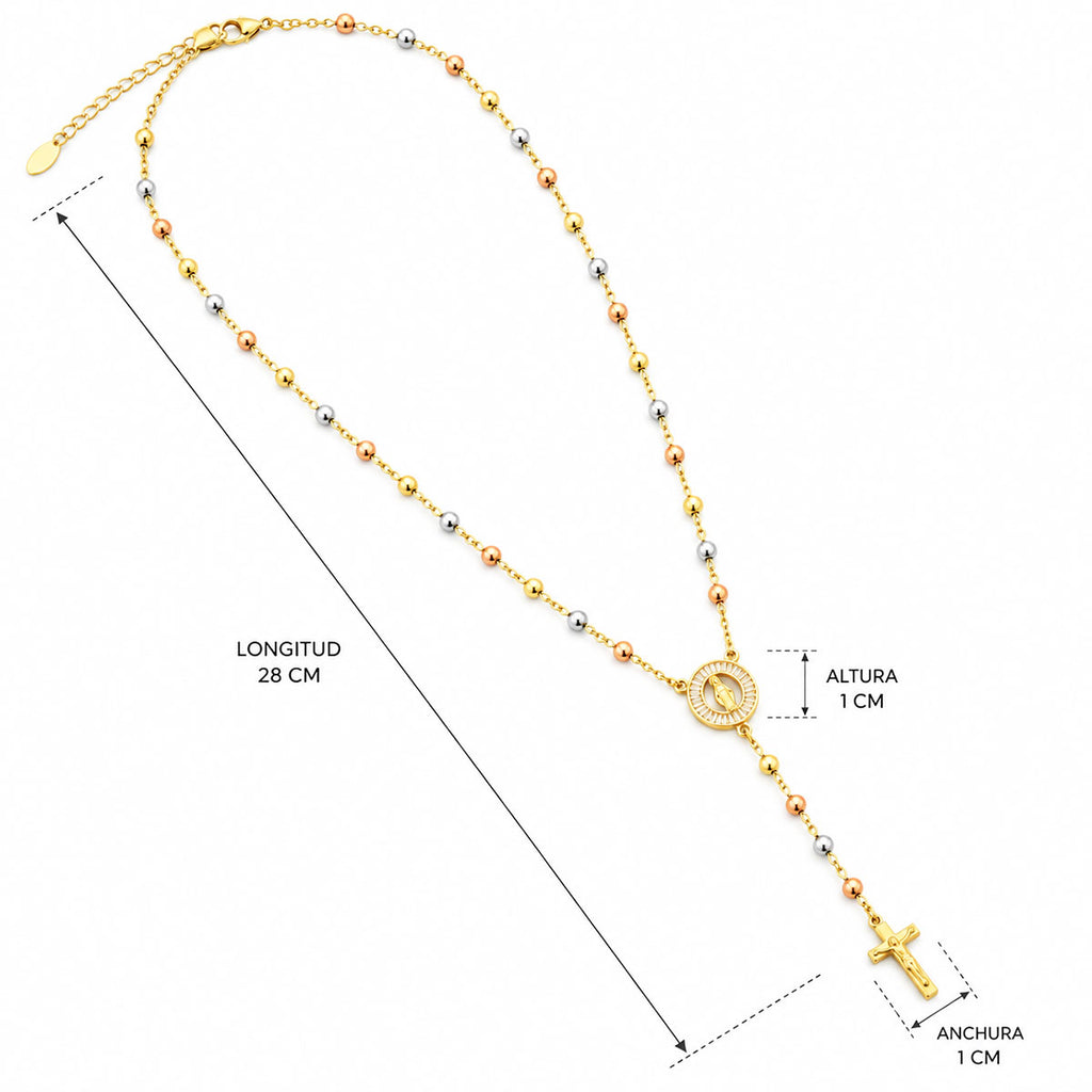 Rosario Madre Divina Oro 18k Virgen De Guadalupe