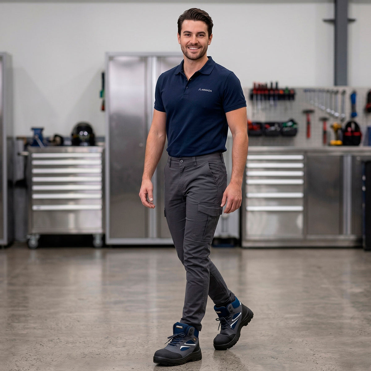 Zapato Seguridad Armada Azul XR50 Industrial Antiderrapante Talla 29