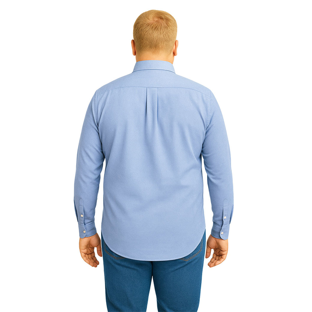 Camisa Big Kong manga larga tallas grandes azul cielo 6XL-6XL