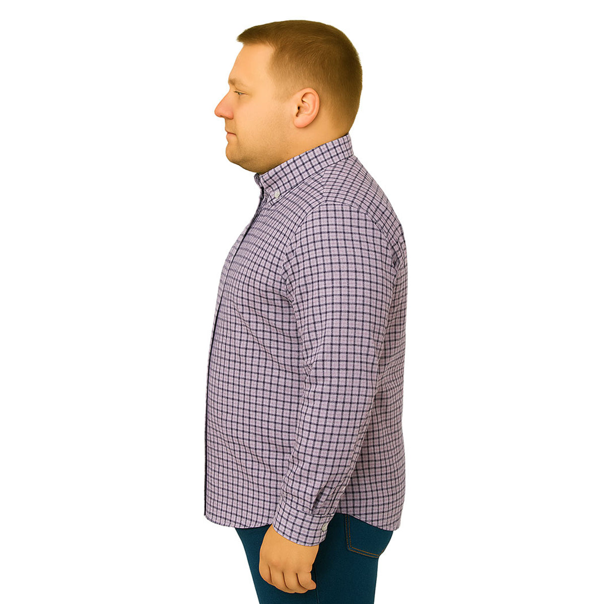 Camisa tallas grandes hombre cuadros morados Big Kong 2XL-2XL