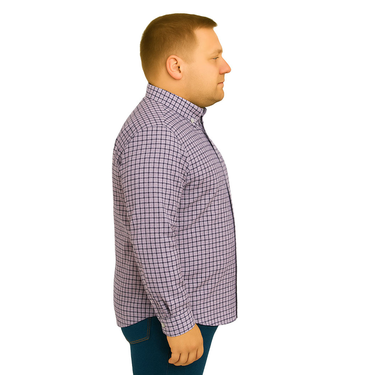 Camisa tallas grandes hombre cuadros morados Big Kong XL-XL