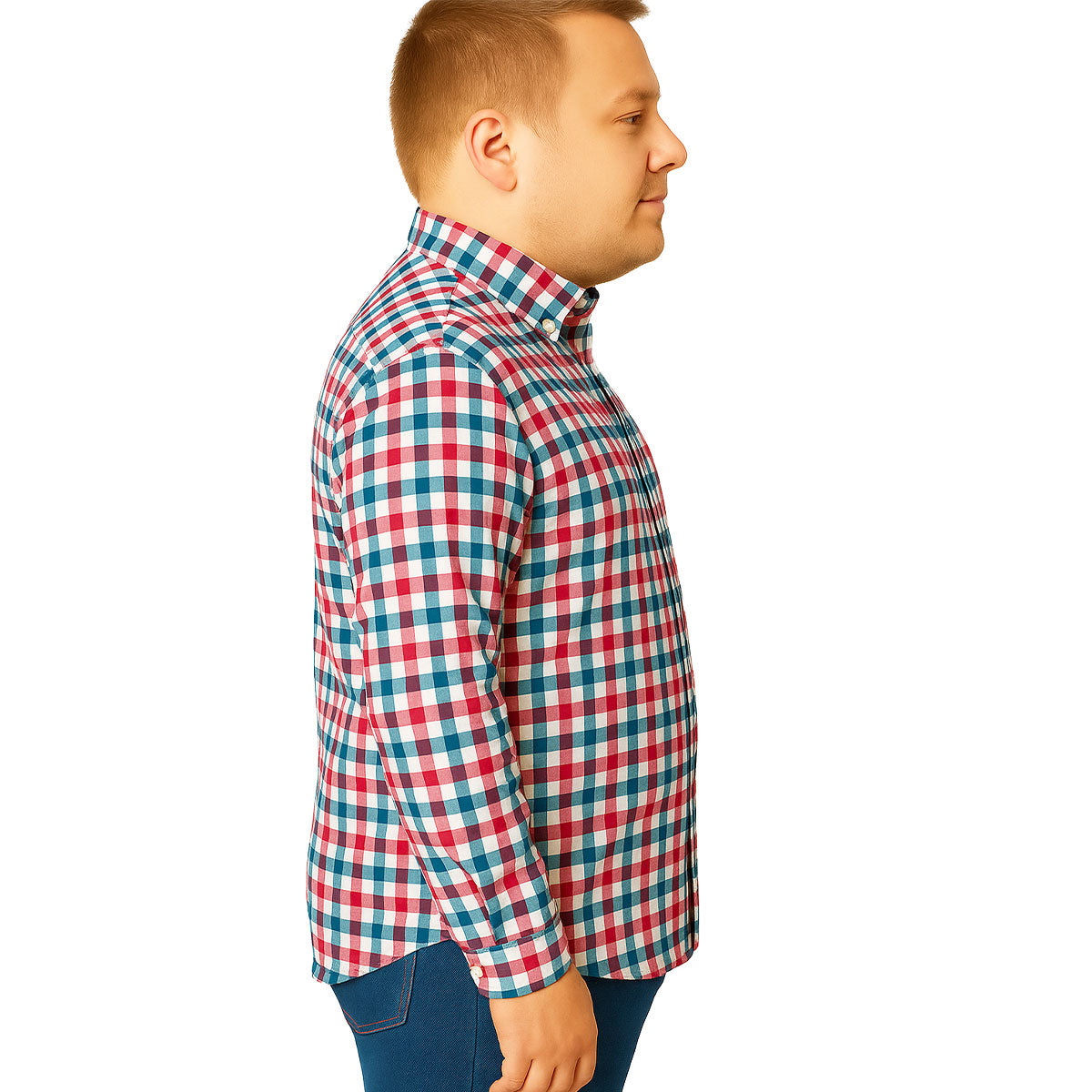 Camisa cuadros rosa Big Kong tallas grandes hombre 4XL-4XL