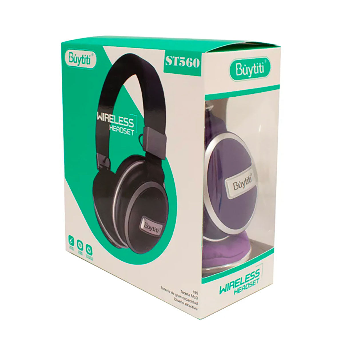 Audifonos Diadema Bluetooth  Fm Sd  Buytiti  Audst66a - Negro