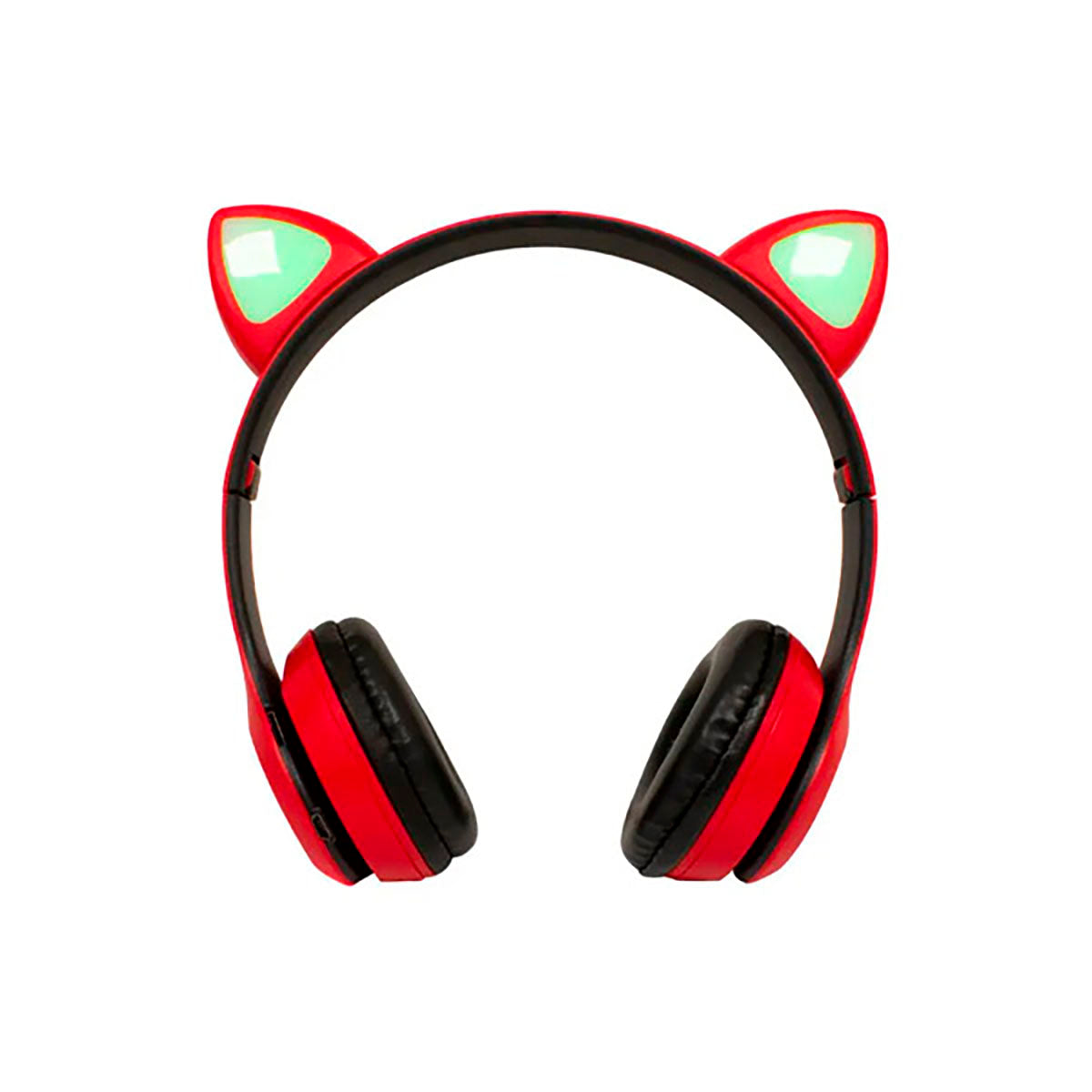 Audífonos Diadema Orejas De Gato Bluetooth Luz Led Buytiti - Rojo