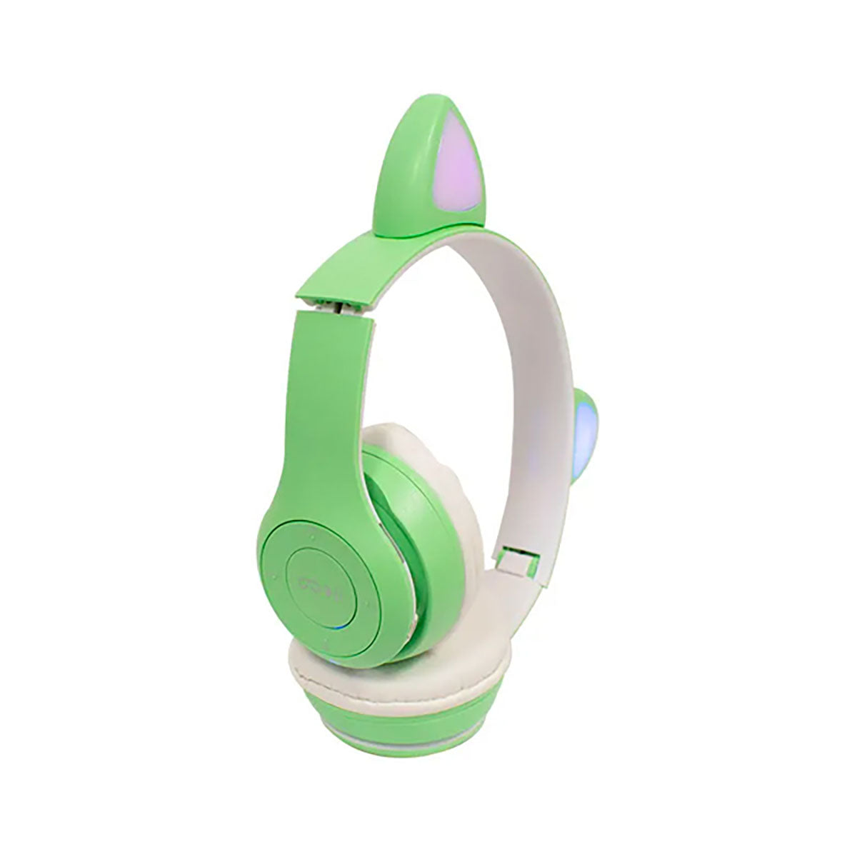 Audífonos Diadema Orejas De Gato Bluetooth Luz Led Buytiti - Verde
