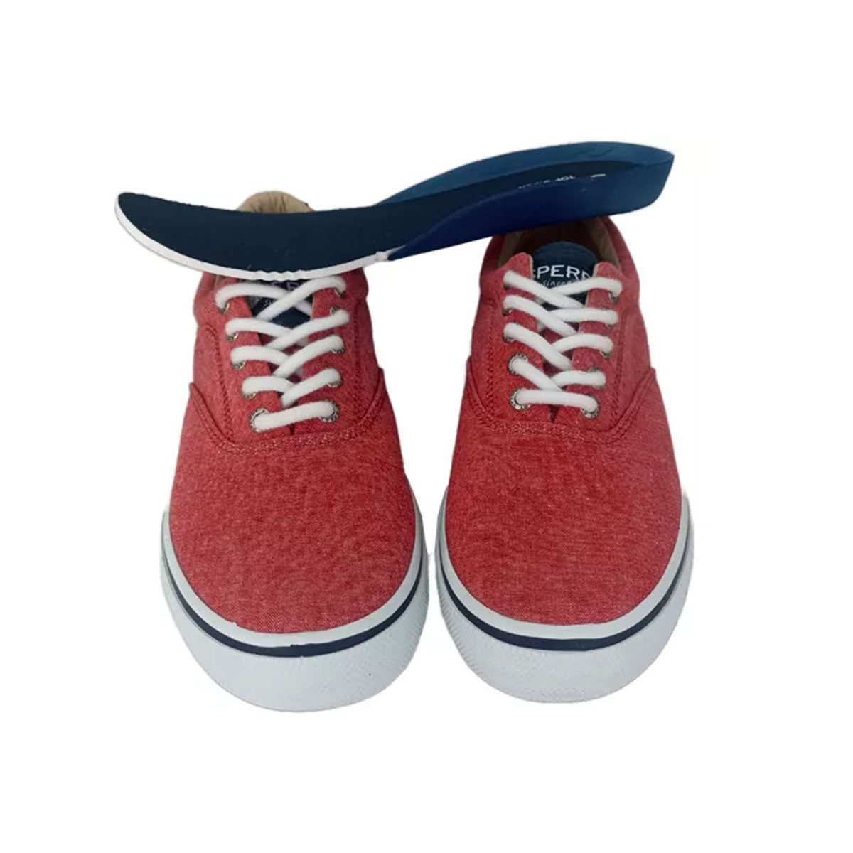 Tenis Sperry Halyard Cvo Chambray Hombre Sts13145 - Rojo/cambray 25 MX