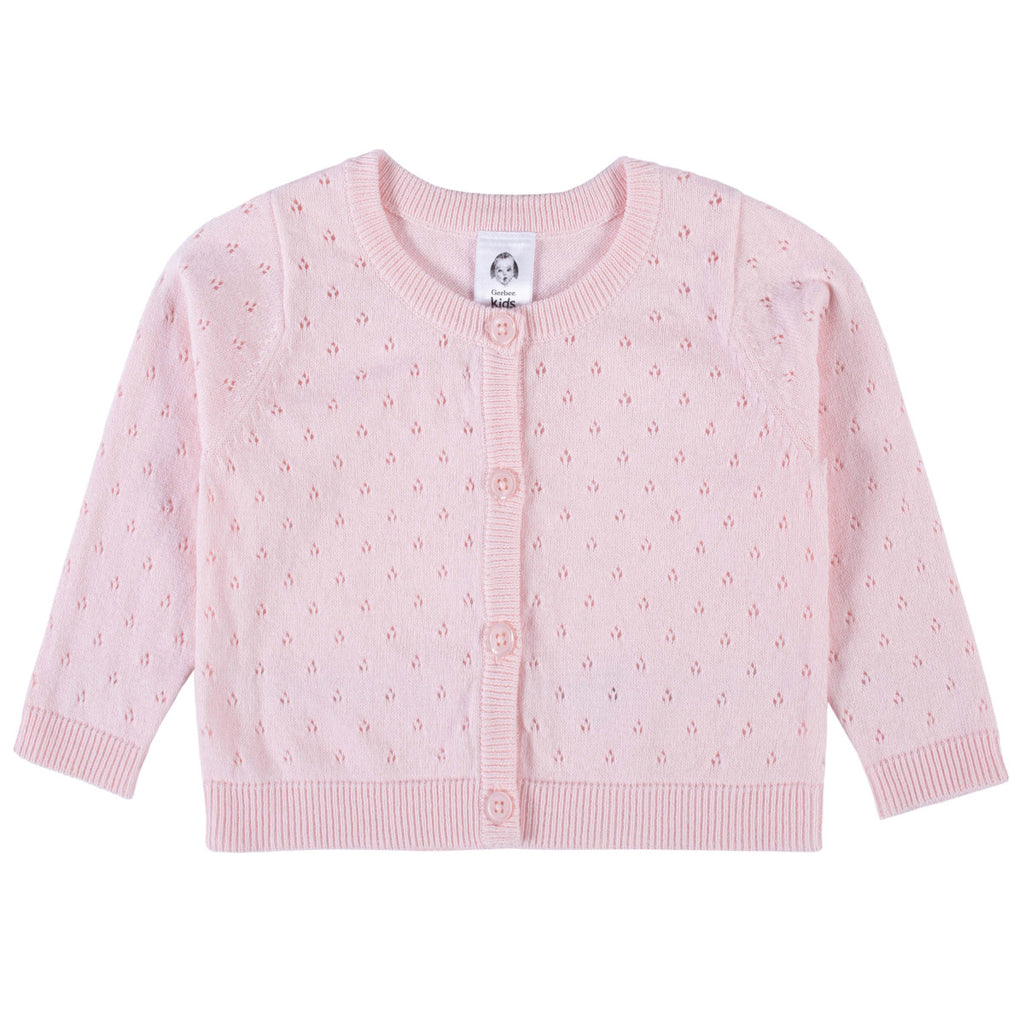 Sueter rosa para niña Gerber algodón suave y cómodo-3T