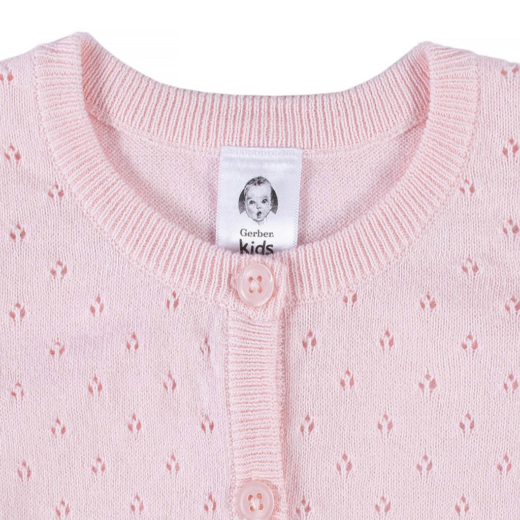Sueter rosa para niña Gerber algodón suave y cómodo-4T