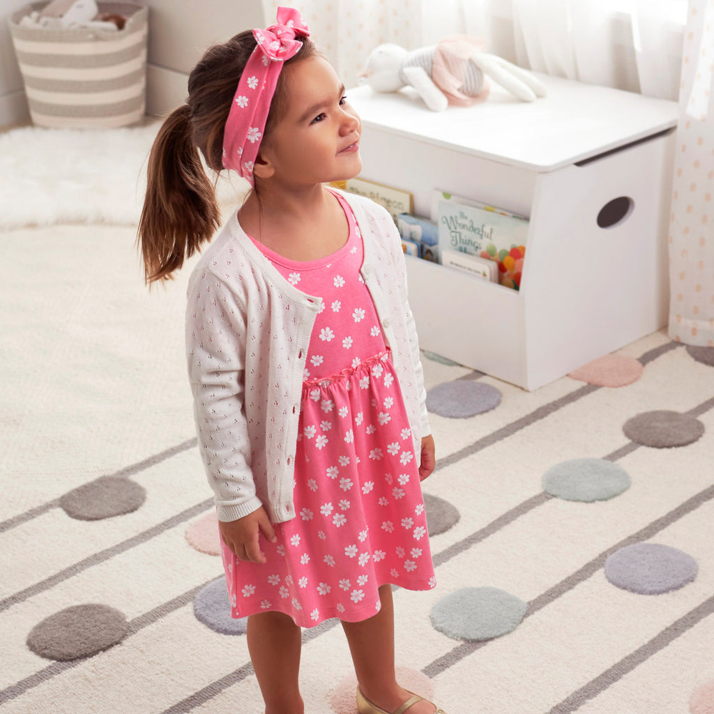 Sueter Gerber algodón blanco con botones para bebé y niña-5T