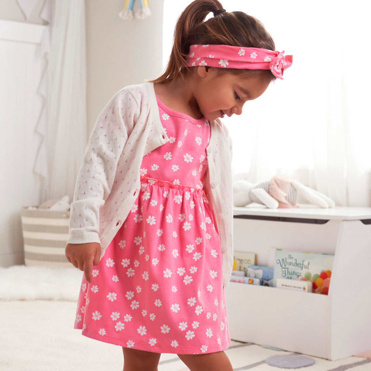 Sueter Gerber algodón blanco con botones para bebé y niña-4T
