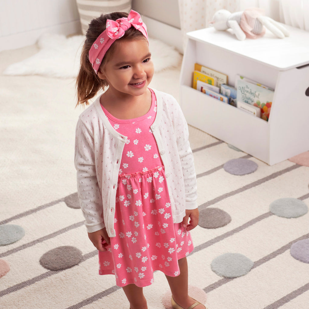 Sueter Gerber algodón blanco con botones para bebé y niña-2T