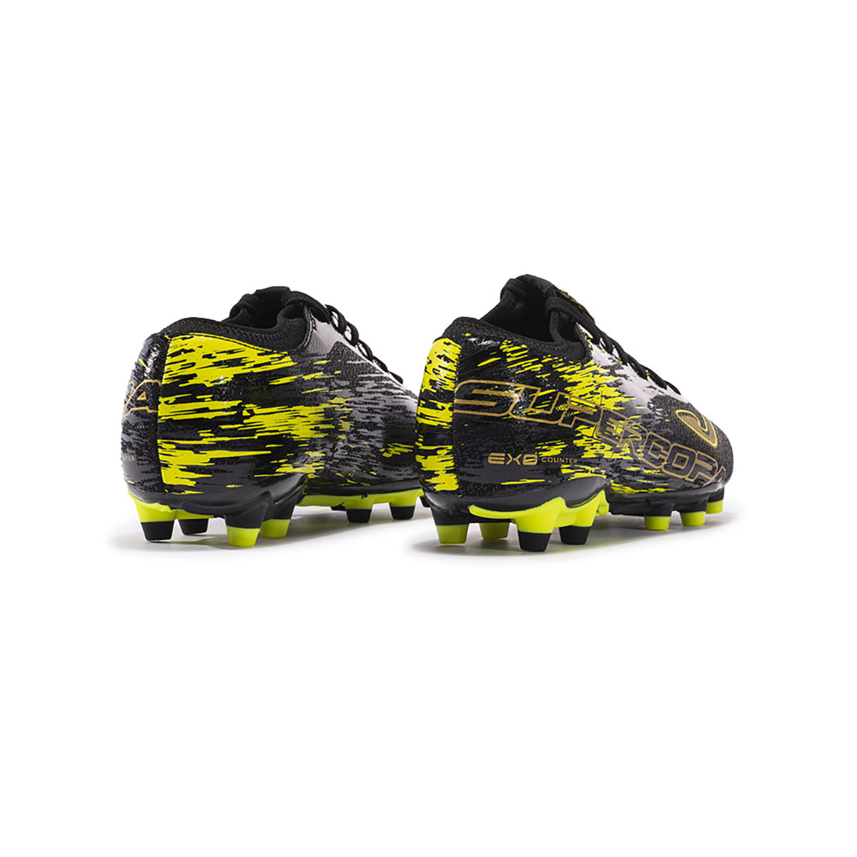 Tenis fútbol Joma Supercopa 2301 FG césped firme negro amarillo