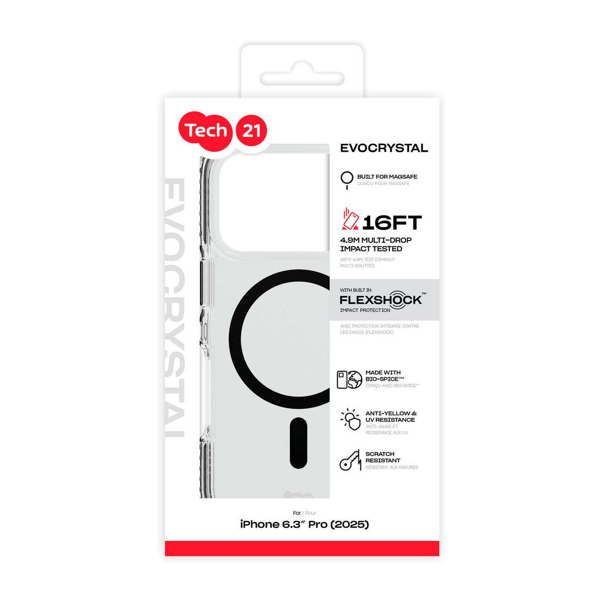 Funda Tech21 EvoCrystal Compatible con iPhone 18 Pro y MagSafe