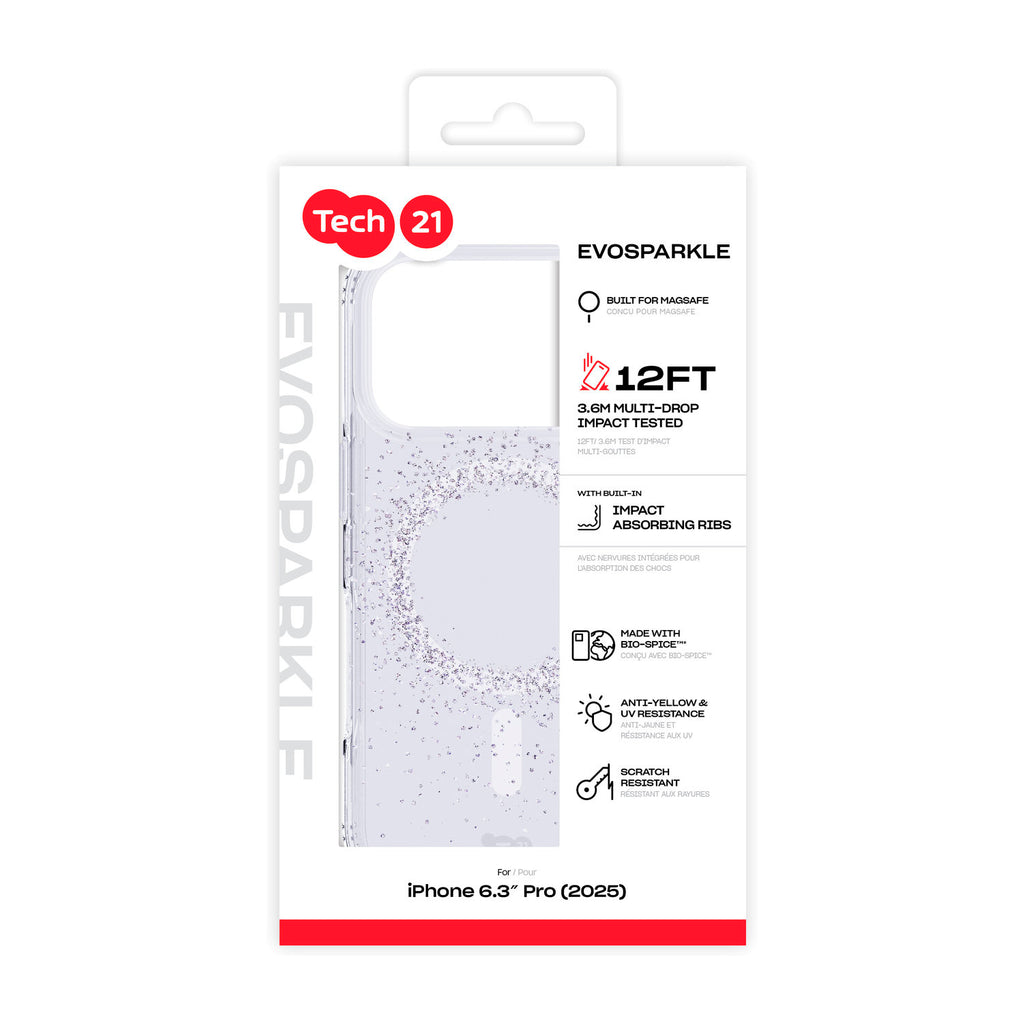 Funda Tech21 EvoSparkle Glitter Compatible con iPhone 18 Pro MagSafe