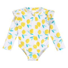 Traje de baño Gerber niña UPF 50+ blanco limones 2 a 5 años-5T