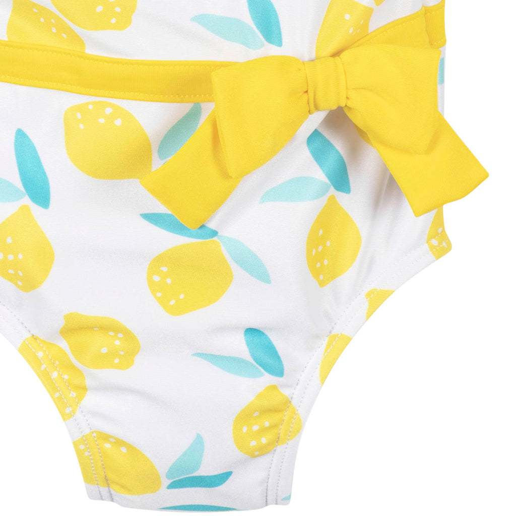 Traje de baño Gerber blanco niña UPF 50+ cómodo 1 pieza-2T