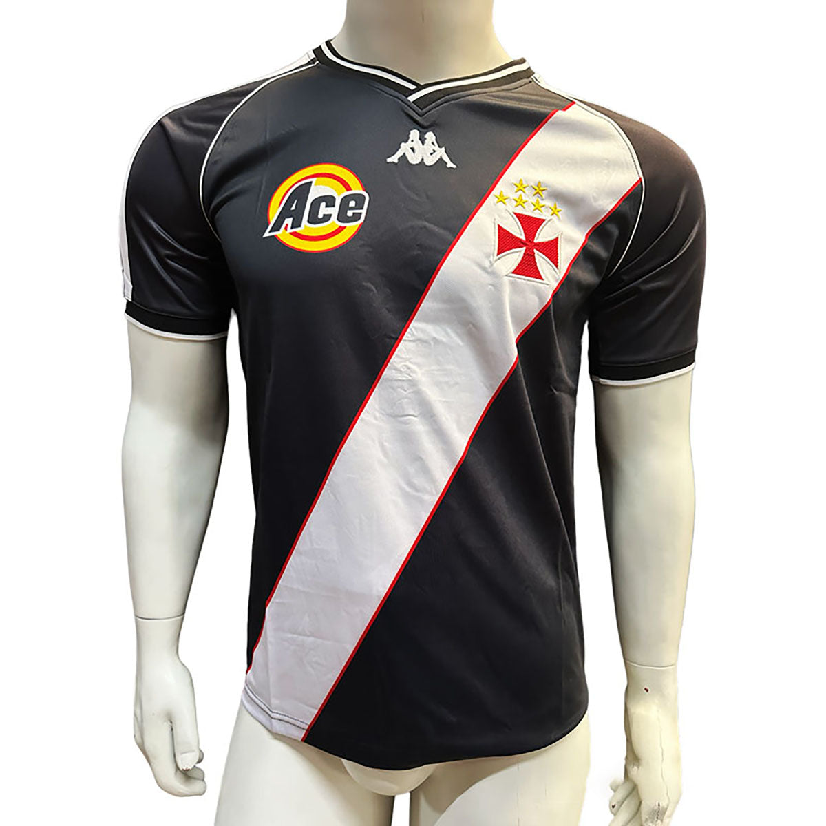 JERSEY KAPPA VASCO DA GAMA MANGA CORTA NEGRO/BLANCO TALLA S