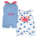 Romper Gerber azul blanco ropa bebé niña algodón verano-4T