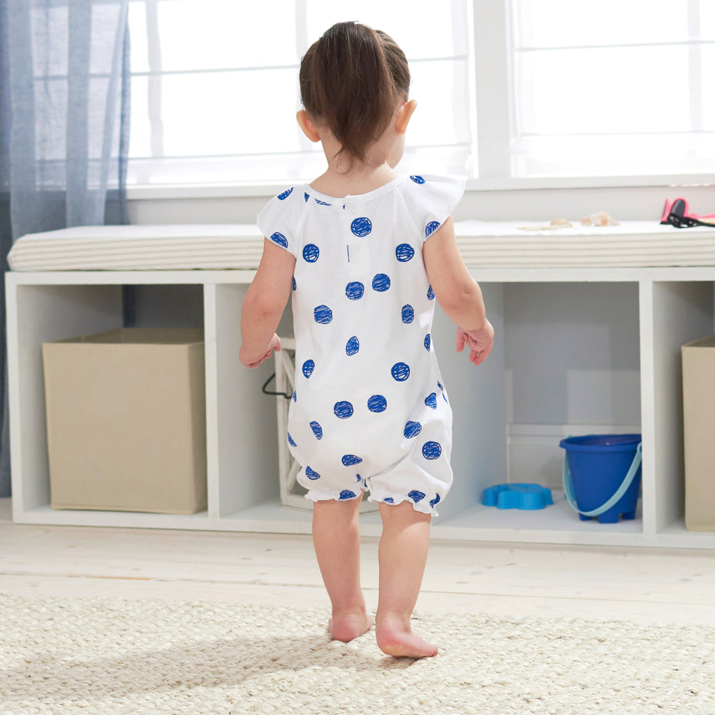 Romper Gerber azul blanco ropa bebé niña algodón verano-2T