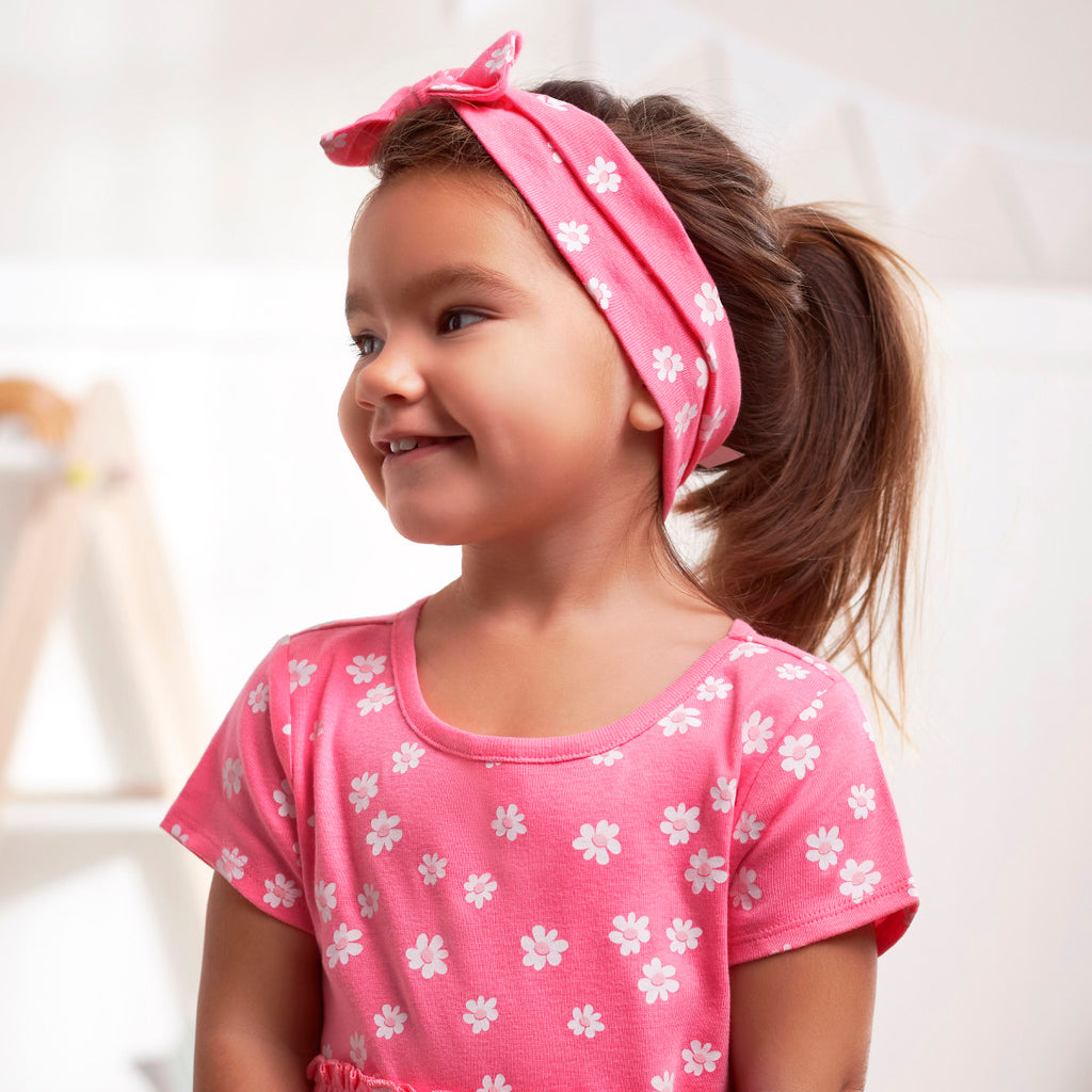Vestido Gerber rosa bebé 3 piezas ropa niña primavera-18M
