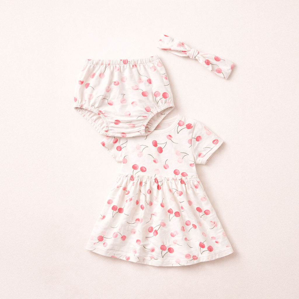 Vestido Gerber blanco niña conjunto 3 piezas verano-2T, 3T, 4T, 5T