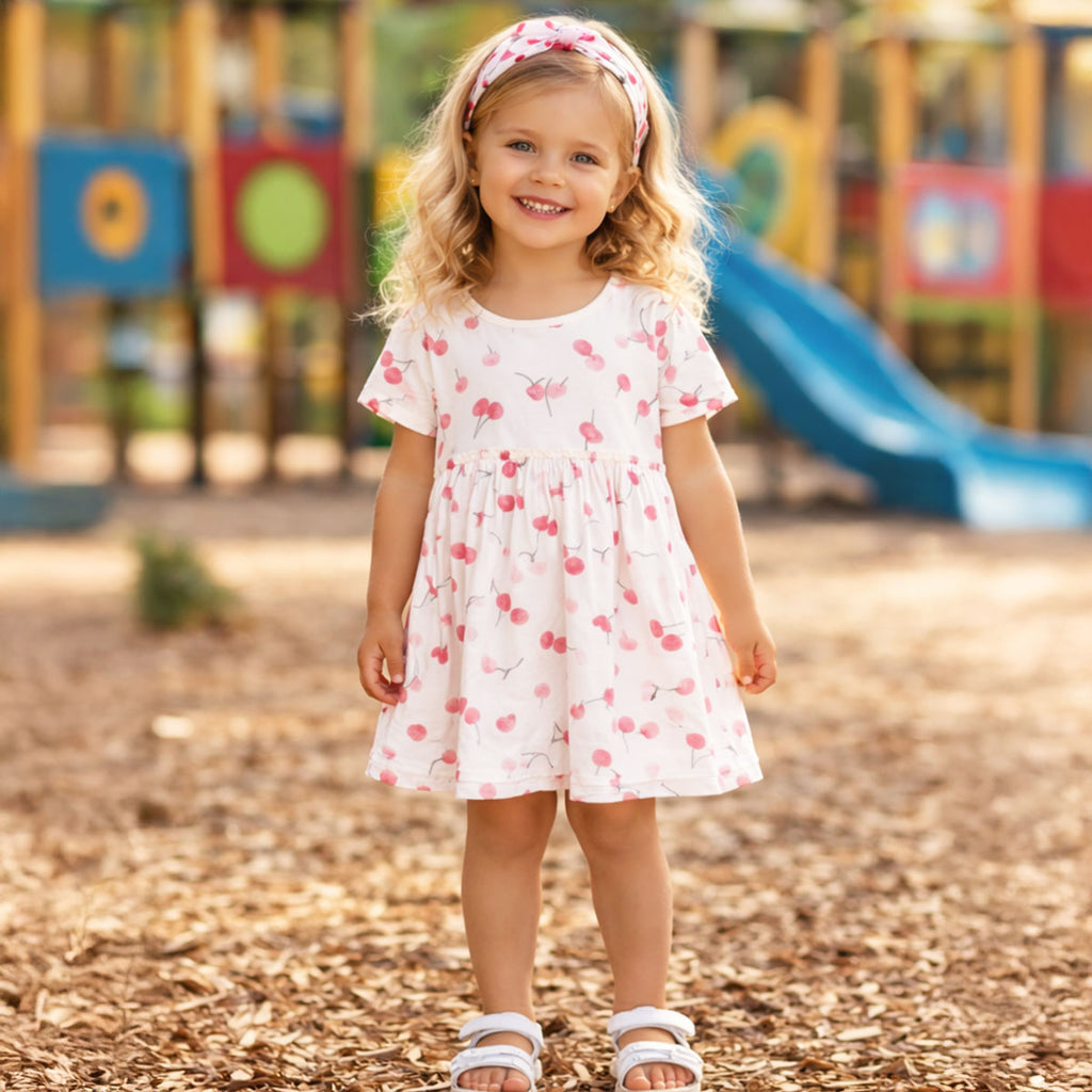 Vestido Gerber blanco niña conjunto 3 piezas verano-2T, 3T, 4T, 5T