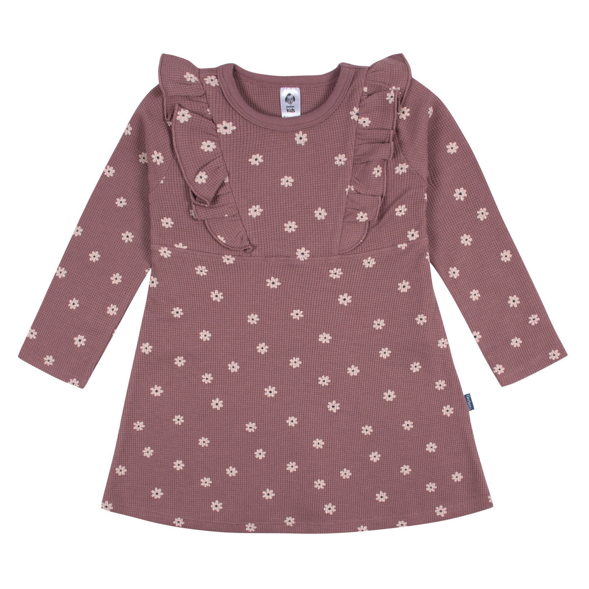 Vestido Gerber rosa niña 100% algodón cómodo para primavera-2T