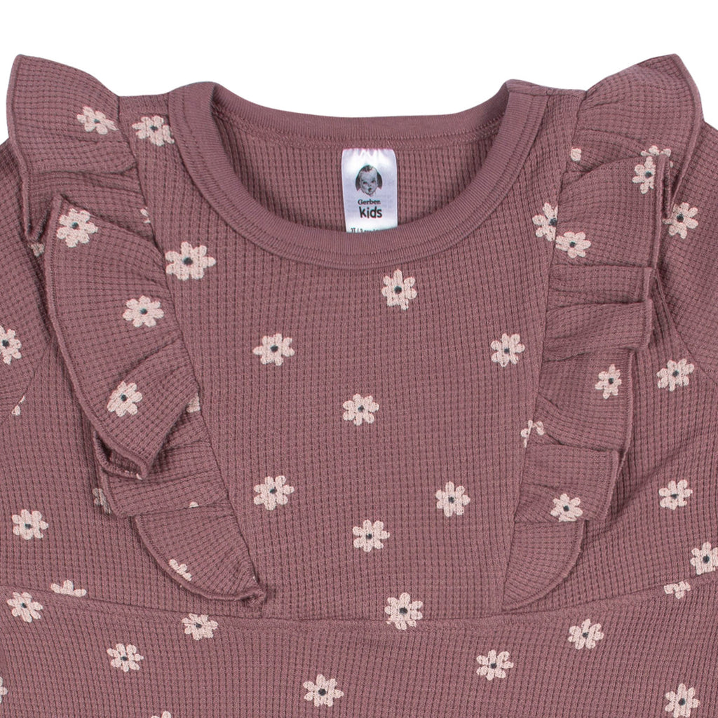 Vestido Gerber rosa niña 100% algodón cómodo para primavera-2T